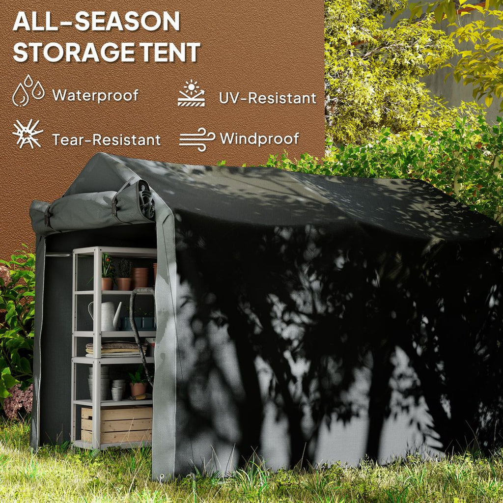Garden Tool Storage Shed with Roll-up Zipper Door