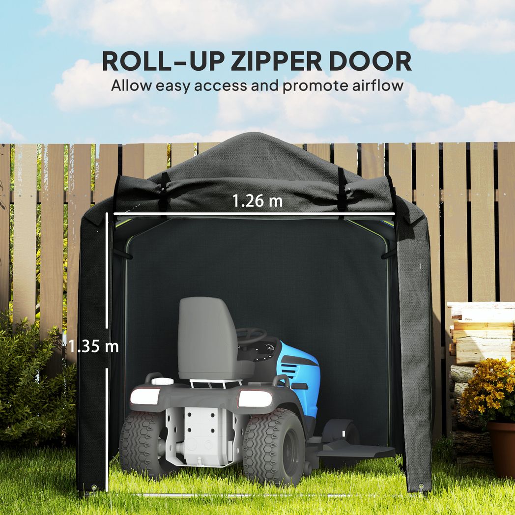 Garden Tool Storage Shed with Roll-up Zipper Door