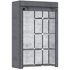 Fabric Wardrobe w/ Shelves Hanging Rail Foldable Closets