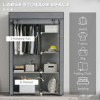 Fabric Wardrobe w/ Shelves Hanging Rail Foldable Closets