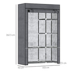 Fabric Wardrobe w/ Shelves Hanging Rail Foldable Closets