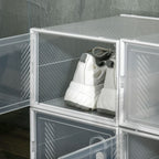 8PCS Stackable Clear Plastic Shoe Storage Box for UK/EU Size 8.5/43