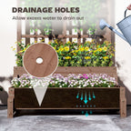 2-Tier Wooden Raised Bed with Trellis and Drainage Holes