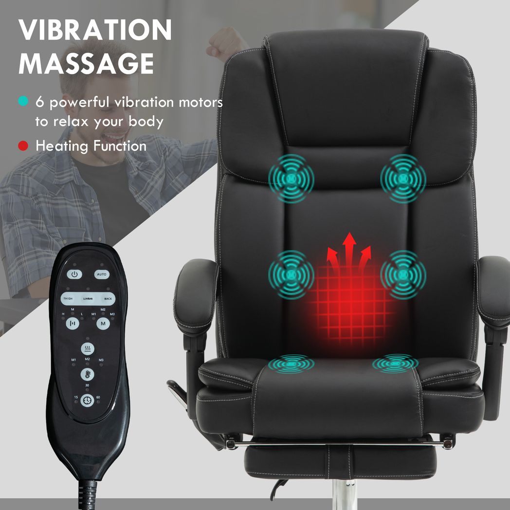 Massage Office Chair, PU Leather High Back Recliner