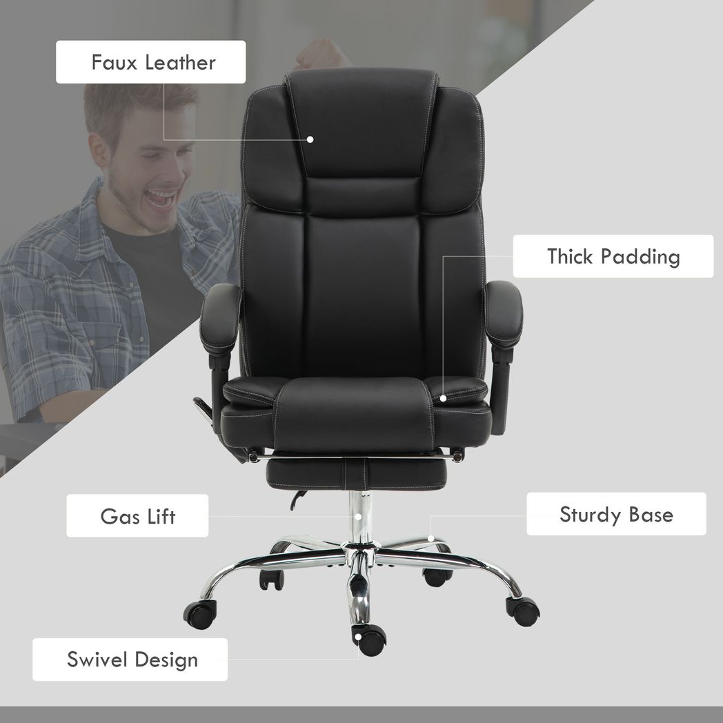 Massage Office Chair, PU Leather High Back Recliner