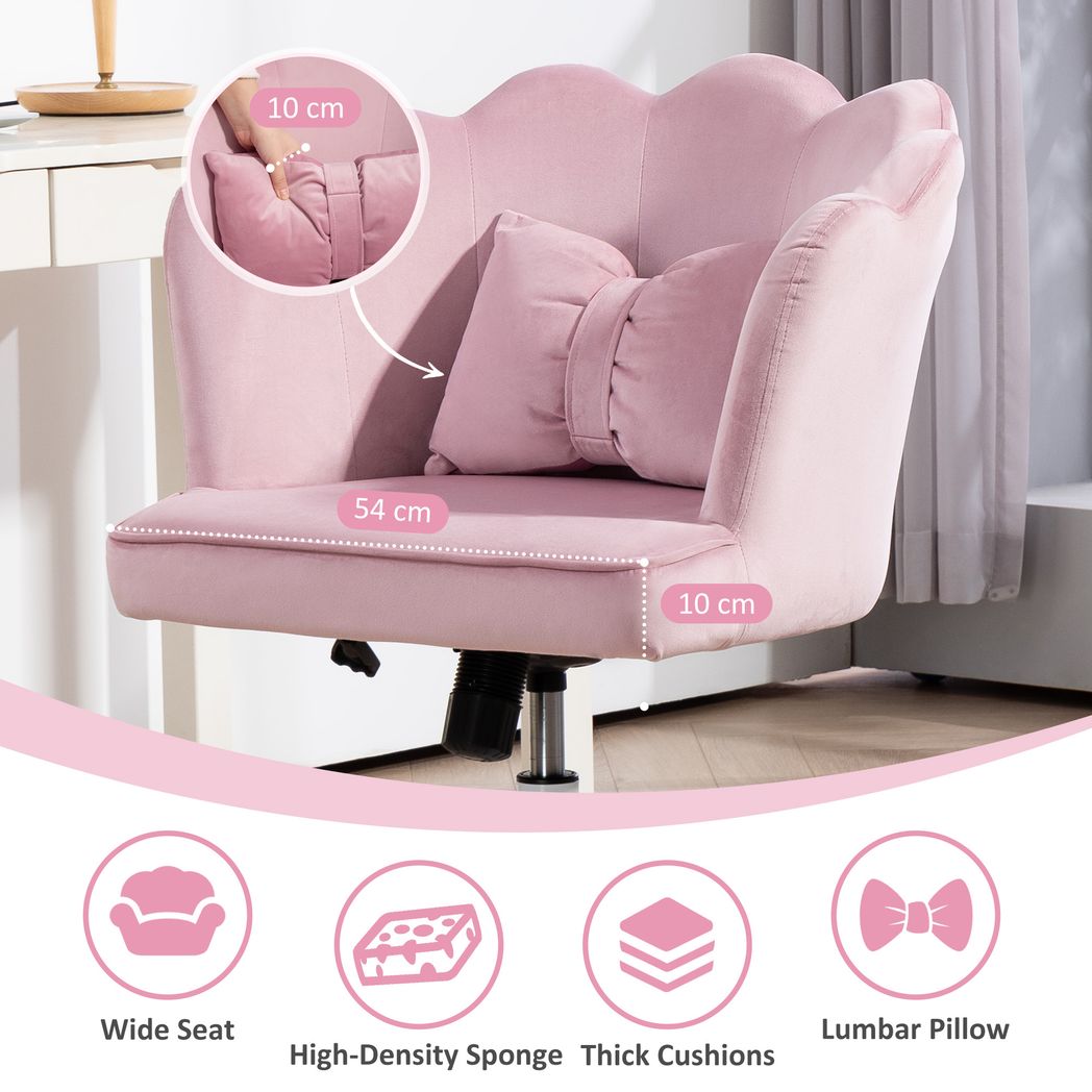 Armless Desk Chair Home Office Chair w/ Wide Seat Tilt Function