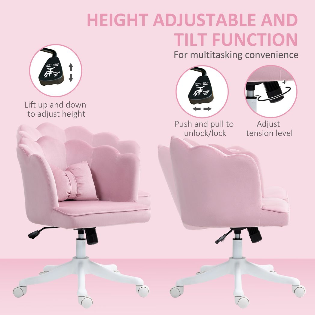 Armless Desk Chair Home Office Chair w/ Wide Seat Tilt Function
