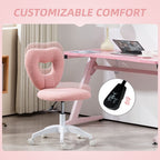 Armless Heart Desk Chair, Makeup Vanity Chair for Home