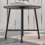 Rattan Bistro Set, Cushioned Acapulco Chairs, Glass Table