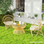 Outdoor Seat Cushions Set of 2 Tufted Round Chair Pads