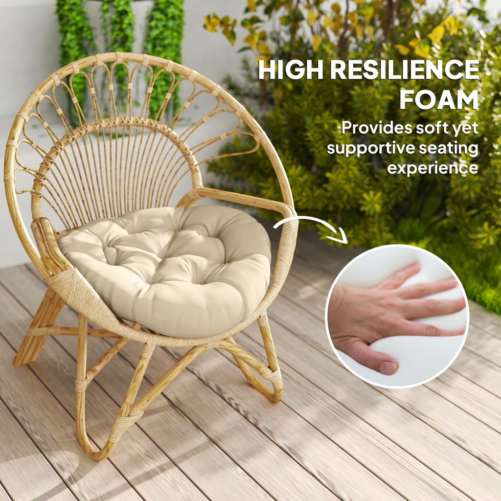 Outdoor Seat Cushions Set of 2 Tufted Round Chair Pads
