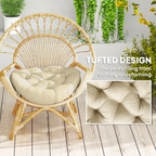 Outdoor Seat Cushions Set of 2 Tufted Round Chair Pads