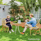 Outdoor Seat Cushions Set of 2 Tufted Round Chair Pads