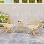 Outdoor Seat Cushions Set of 2 Tufted Round Chair Pads