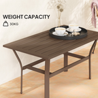 Metal Garden Coffee Table with Slatted Tabletop
