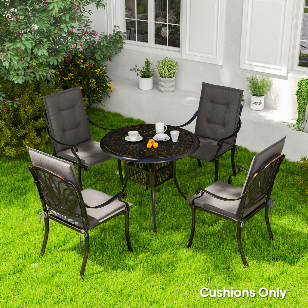 Set of 4 Garden Chair Cushions, Outdoor Seat Pads