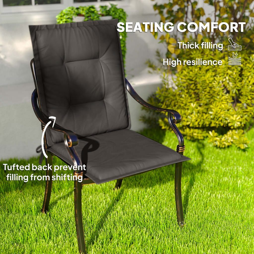 Set of 4 Garden Chair Cushions, Outdoor Seat Pads
