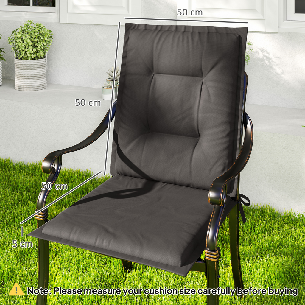 Set of 4 Garden Chair Cushions, Outdoor Seat Pads
