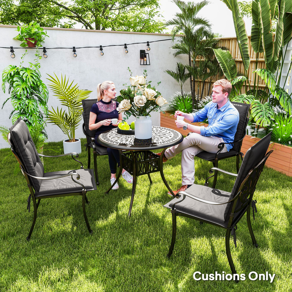 Set of 4 Garden Chair Cushions, Outdoor Seat Pads