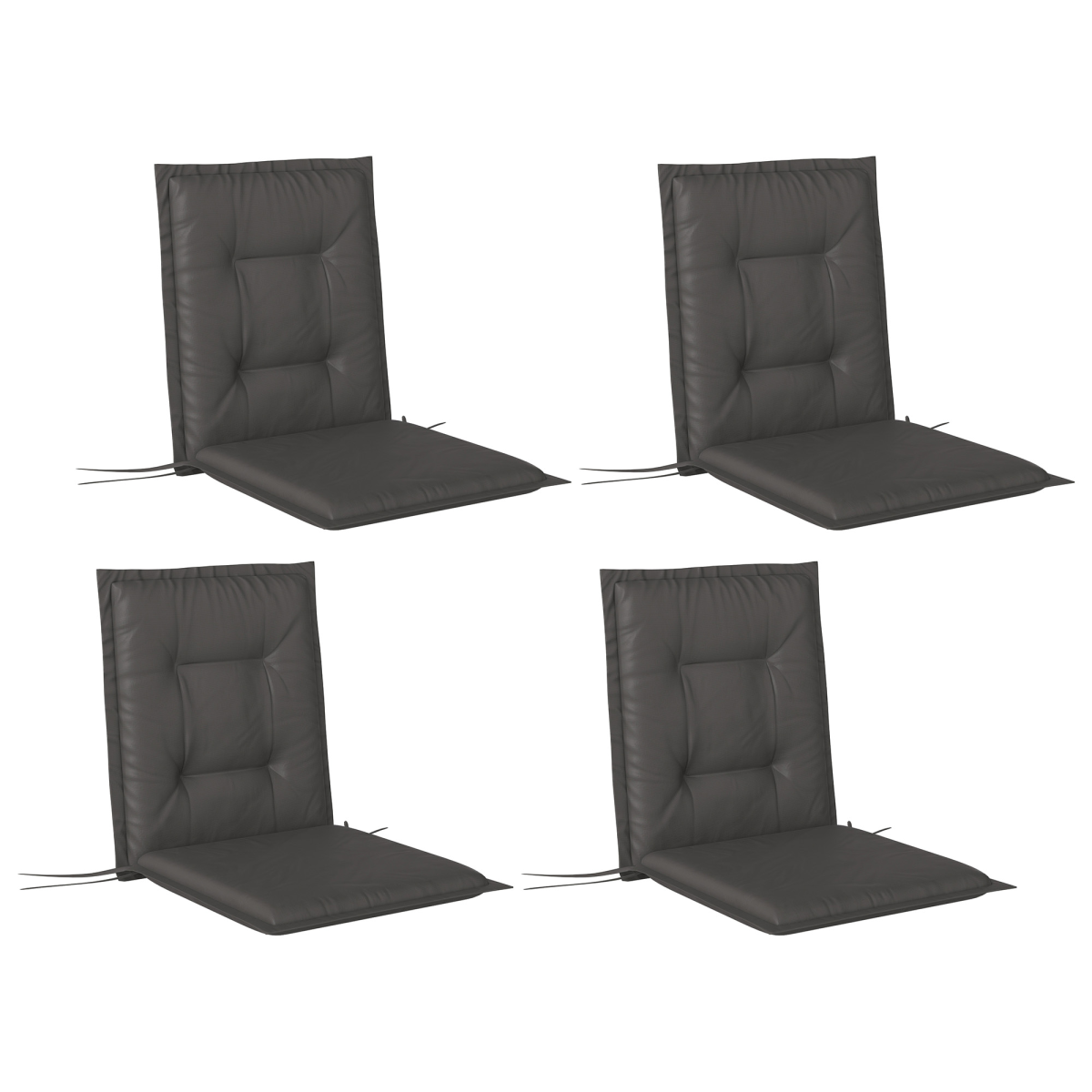 Set of 4 Garden Chair Cushions, Outdoor Seat Pads