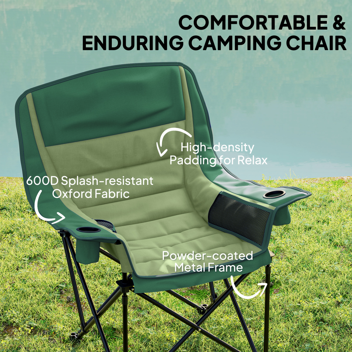 Camping Chair for Adults, Padded Folding Chair