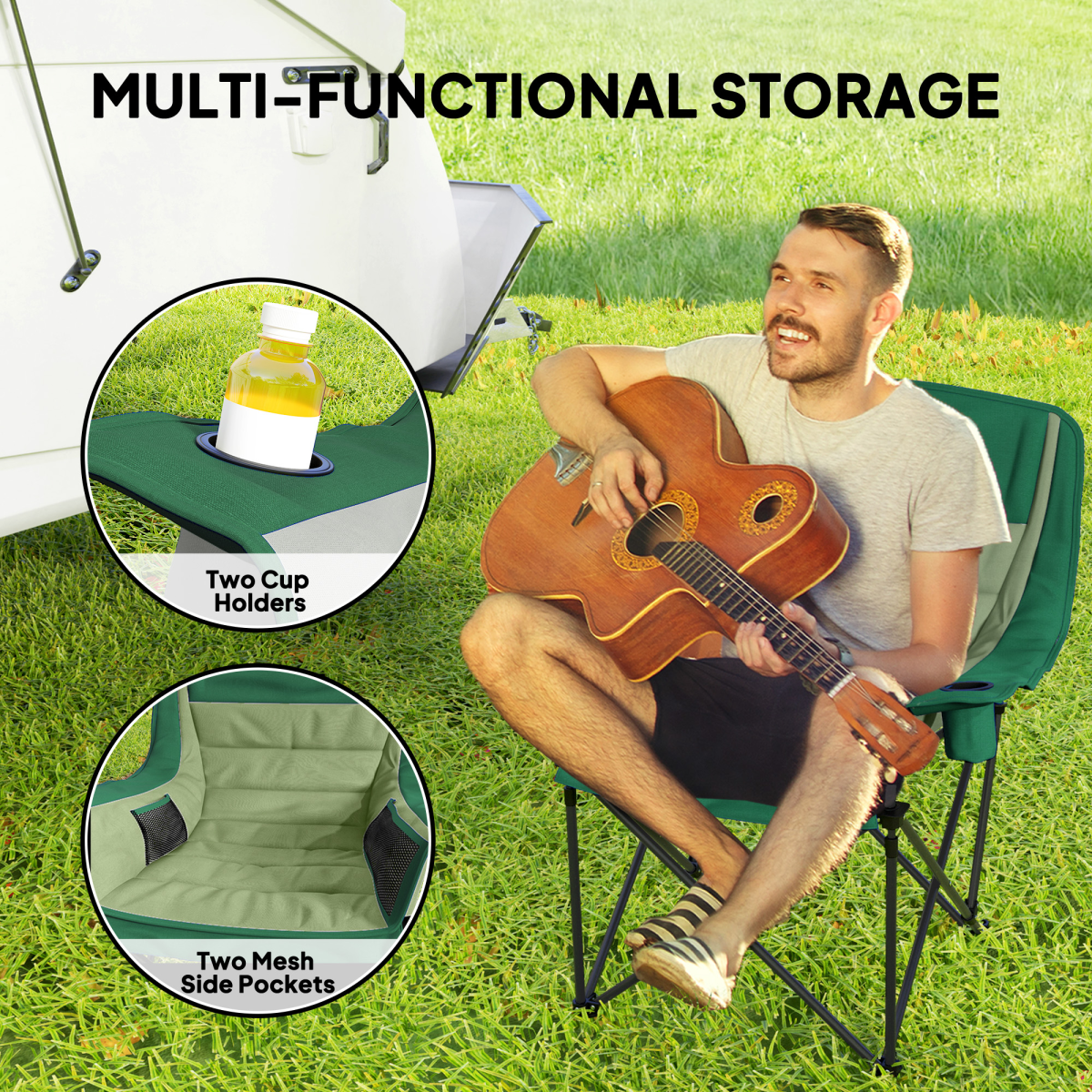 Camping Chair for Adults, Padded Folding Chair