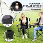 Set of 2 Padded Folding Picnic Chairs with Cooler Bag