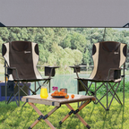Set of 2 Padded Folding Picnic Chairs with Cooler Bag