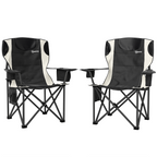 Set of 2 Padded Folding Picnic Chairs with Cooler Bag