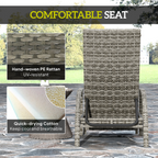 PE Rattan Sun Lounger with 4-Level Adjustable Backrest