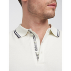 Pique Polo Shirt - Off White with Contrast Tipping