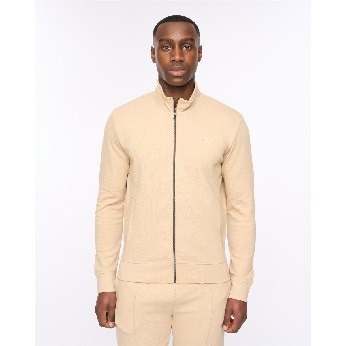 Hannings Zip Thru Hoodie Stone