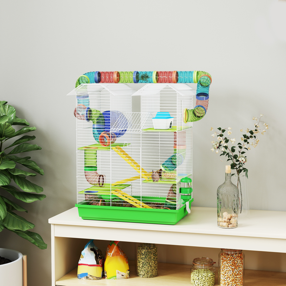 5 Tiers Hamster Cage Animal Travel Carrier Habitat