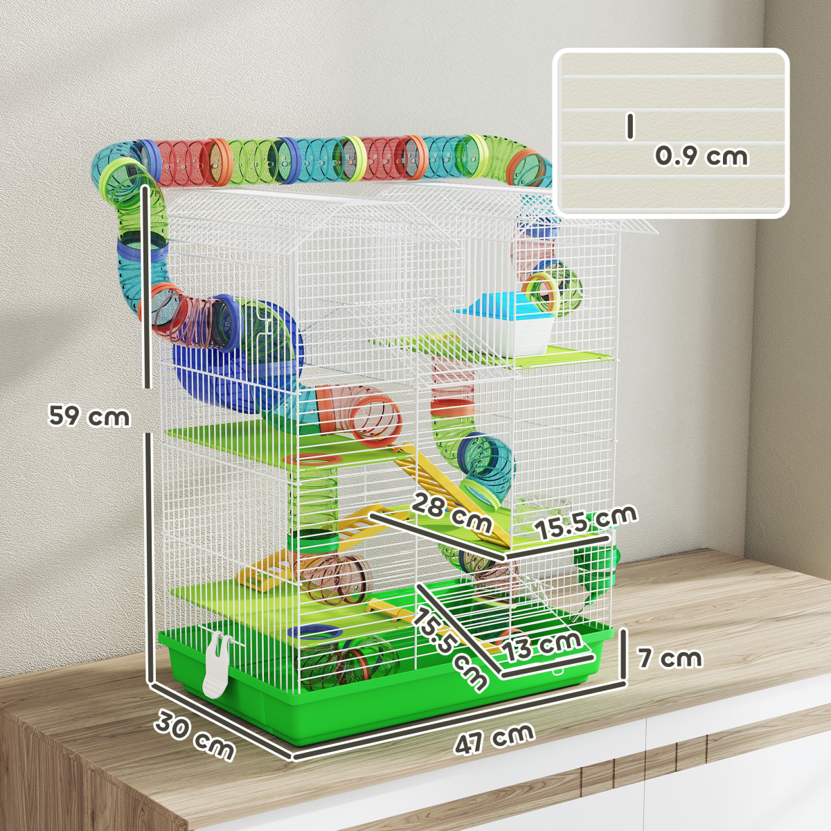 5 Tiers Hamster Cage Animal Travel Carrier Habitat