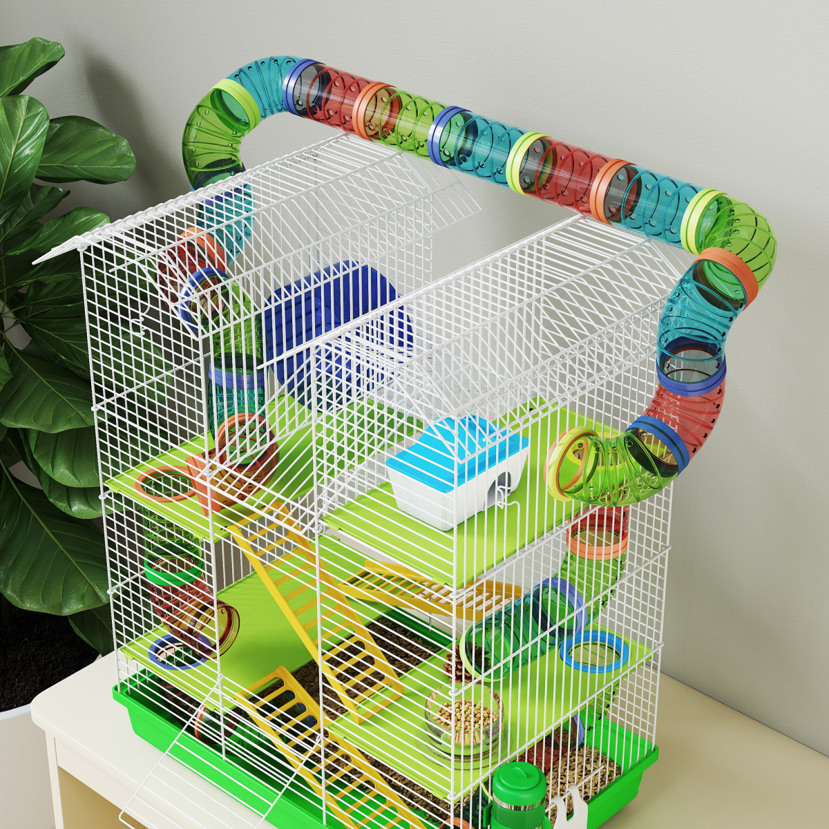5 Tiers Hamster Cage Animal Travel Carrier Habitat