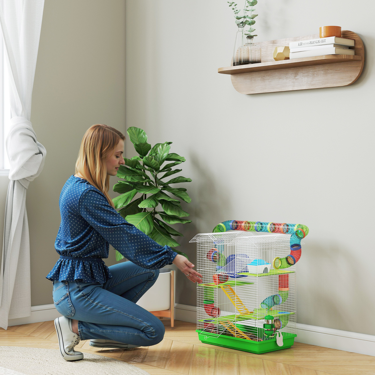 5 Tiers Hamster Cage Animal Travel Carrier Habitat