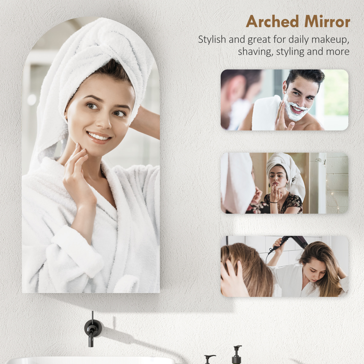 Bathroom Mirror Cabinet with Adjustable Glass Shelves