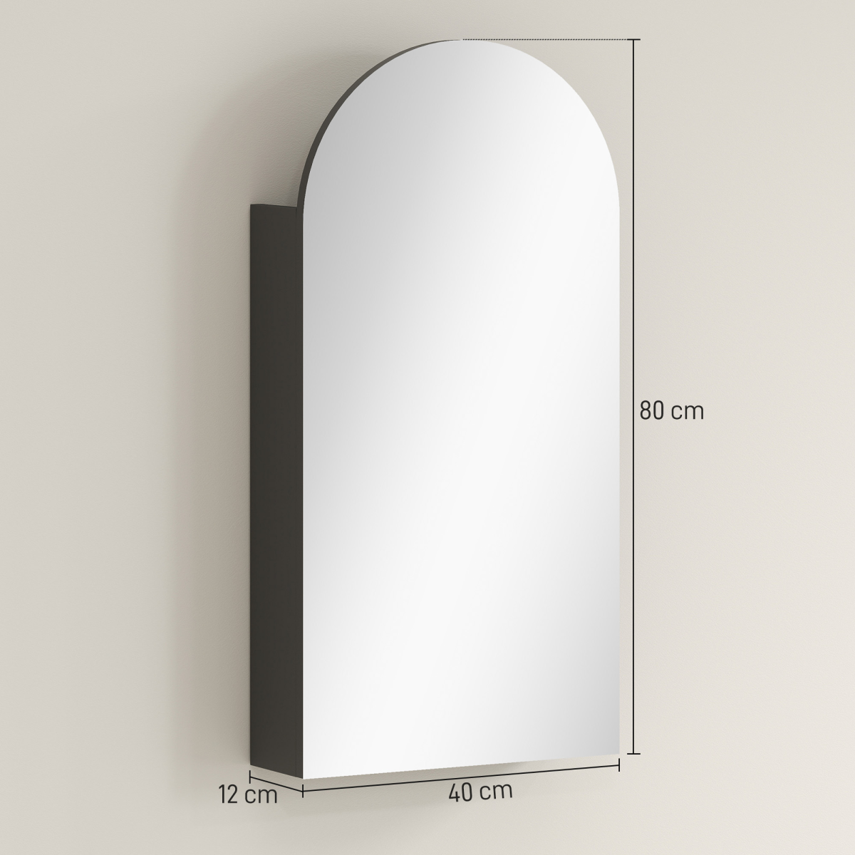 Bathroom Mirror Cabinet with Adjustable Glass Shelves