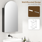 Bathroom Mirror Cabinet with Adjustable Glass Shelves