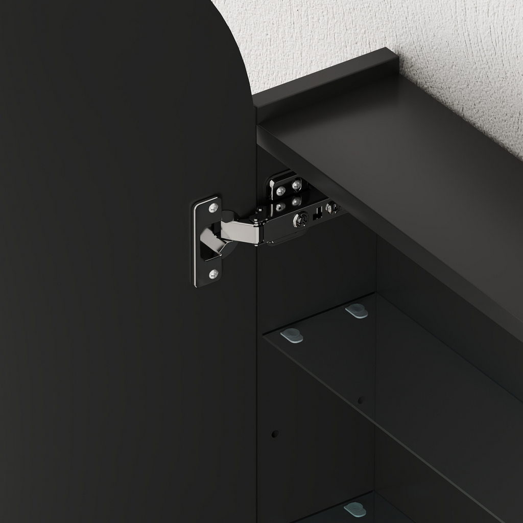 Bathroom Mirror Cabinet with Adjustable Glass Shelves