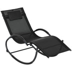 Patio Rocking Lounge Chair Zero Gravity Chaise w/ Padded Pillow