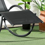 Patio Rocking Lounge Chair Zero Gravity Chaise w/ Padded Pillow