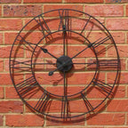 Stunning 60CM Roman Metal Clock in Black:, Attention to Detail. Statement Piece for any Room!