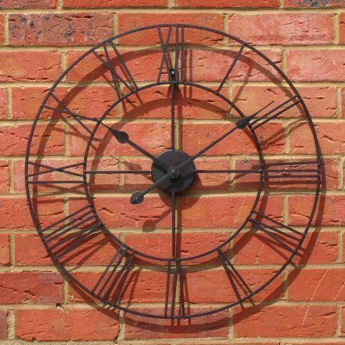 Stunning 60CM Roman Metal Clock in Black:, Attention to Detail. Statement Piece for any Room!