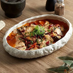 Ceramic Fish Plate with Rock Texture | Scratch Resistant | 3 Sizes