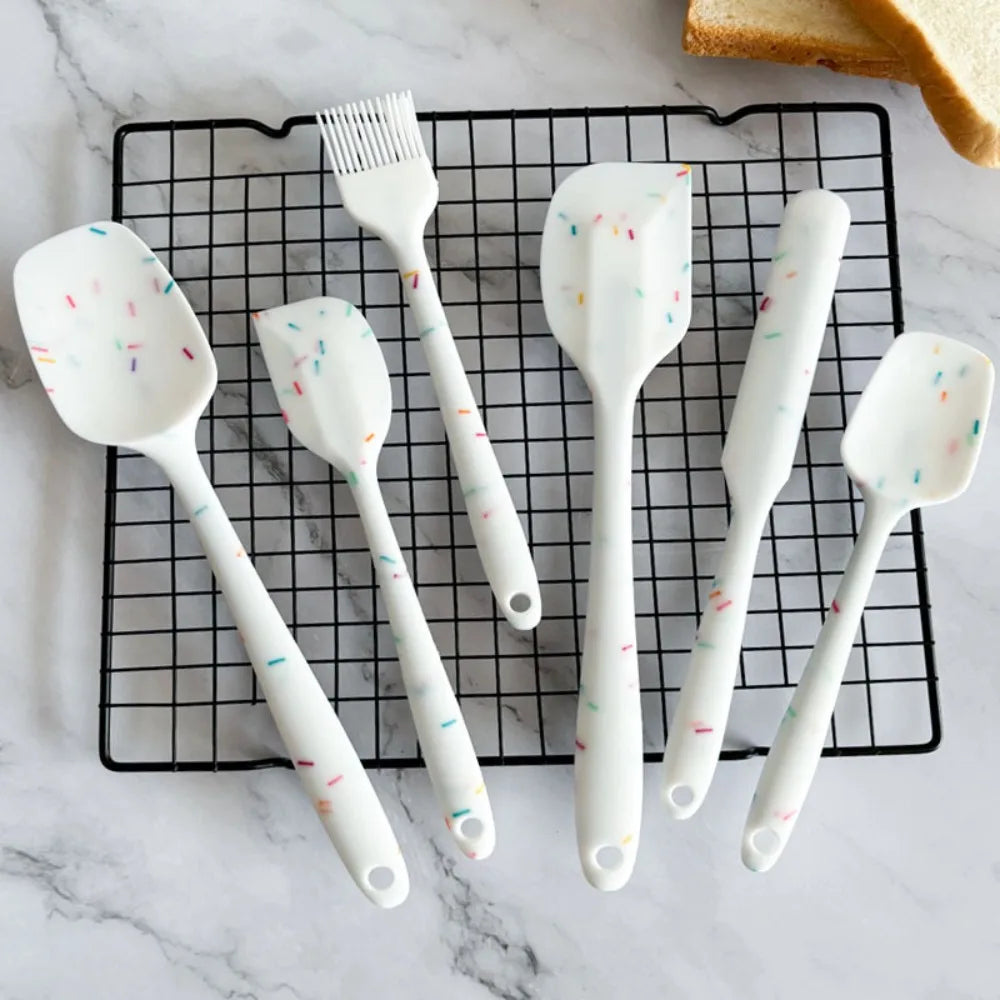 6-Piece Silicone Spatula Set – Food-Grade, Heat Resistant , Non-Scratch, Dishwasher Safe, Great for Baking, Cooking, and Everyday Kitchen Use