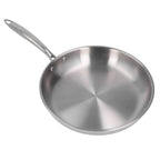 28cm Stainless Steel Frying Pan with Ergonomic Handle – 304 Stainless Steel, Uncoated, 3-Layer Base, Great for Searing, Frying, and Everyday Cooking