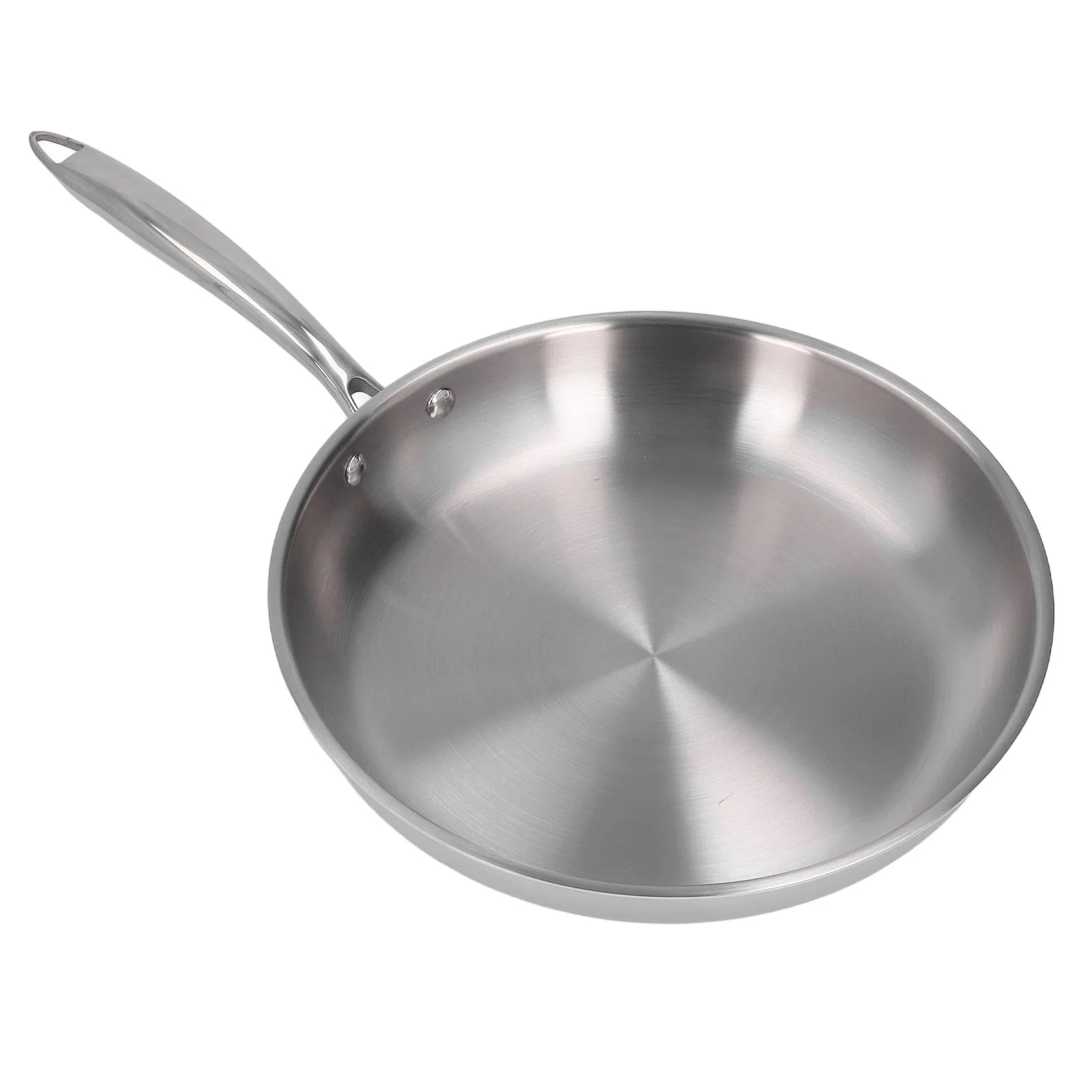 28cm Stainless Steel Frying Pan with Ergonomic Handle – 304 Stainless Steel, Uncoated, 3-Layer Base, Great for Searing, Frying, and Everyday Cooking