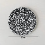 Retro Enamel Dinnerware | Splash Ink Pattern | Plates, Bowls, Cups & Spoons | Assorted Designs