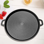 Round 34cm Iron Grill Pan Nonstick Pan With Handles Griddle For Gas Stove Home Outdoor Travel